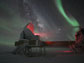 Photo of the Aurora Australis ove the 10-meter South Pole Telescope.