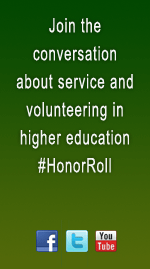 Join the conversation about service and volunteering in higher education #HonorRoll