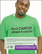 Poster: Kick Cancer Where It Counts.