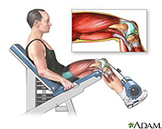 Illustration of a man exercising leg muscles