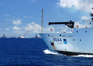 NOAA Ship Thomas Jefferson at the Deepwater Horizon oil spill site.