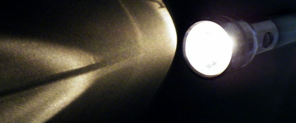 Blackouts - flashlight viewed in the dark