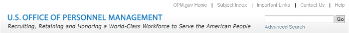 Screenshot of OPM website header