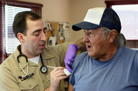 Nurse giving patient an injection