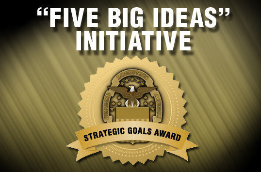 Graphic image: Five Big ideas, Strategic Goals Award