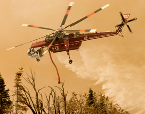 photo of wildland fire and operations