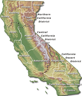 Map of BLM California Field Offices