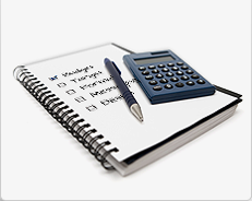 Image of a calculator and a notebook with a to do list.