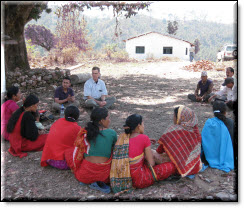 Picture of CRC member working with community in Nepal