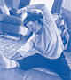 Image of a woman is doing stretching