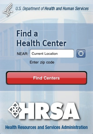 HRSA 'Find a Health Center' mobile app.