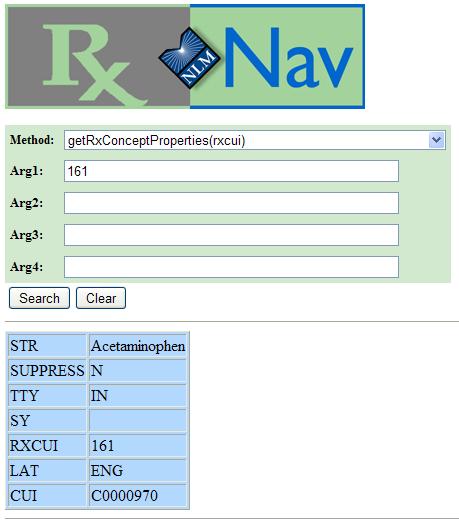 RxNorm API Client - getConceptProperties