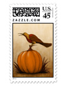 Bird on a Pumpkin Custom Postage