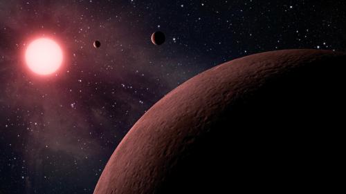 Image description: This artist&#8217;s concept depicts an itsy bitsy planetary system &#8212; so compact, in fact, that it&#8217;s more like Jupiter and its moons than a star and its planets. Astronomers using data from NASA&#8217;s Kepler mission and ground-based telescopes recently confirmed that the system, called KOI-961, hosts the three smallest exoplanets known so far to orbit a star other than our sun. An exoplanet is a planet that resides outside of our solar system. Learn more about these exoplanets.
Image from NASA/JPL-Caltech