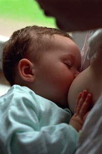 an infant breastfeeding