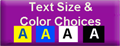 Customize Text Size and Color Choices