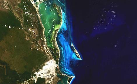 Image of the coast of Cancun, Mexico. Courtesy of the U.S. Geological Survey. 