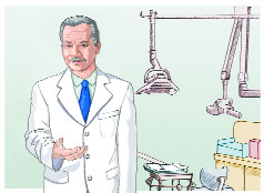Ilustración: Un dentista en su consultorio