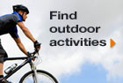 Man on a bicycle, link to find outdoor activity