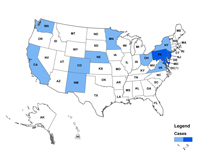 Persons infected with the outbreak-associated strain of Listeria monocytogenes, by state