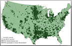 Map of West Nile Virus Activity by State