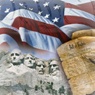 U.S. Flag, U.S. Constitution and Mt. Rushmore