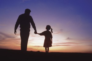 Father and daughter sillouette