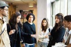 image of teenagers in hallway