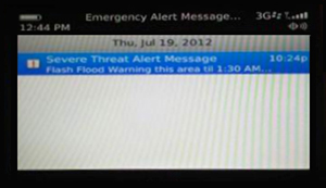 Wireless Emergency Alerts (WEA) Screen
