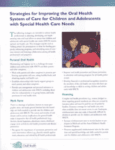 cover for 'Strategies for Improving the Oral Health System of Care for Children and Adolescents with Special Health Care Needs'