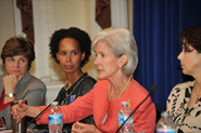HHS Secretary Sebelius speaks at a Women’s Health Town Hall event at the White House. Credit: Photo by HHS/Michael Wilker.
