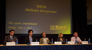 Photo of Dr. David Shurtleff, Charles Evans, Dr. Paul Mele, Dr. Nora Volkow, Victor DeNoble