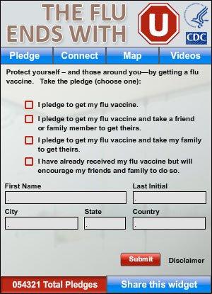 Flu Vaccination Pledge Widget. Flash Player 9 or above is required.