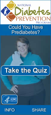 CDC Prediabetes Screening Test Widget. Flash Player 9 or above is required.