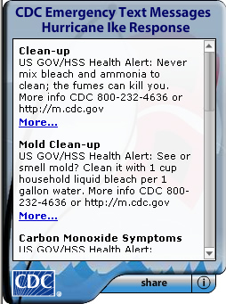 CDC Emergency Text Messages. Flash Player 9 is required.