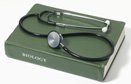 Stethoscope and biology book.