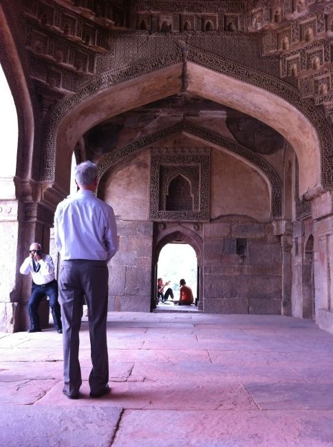Secretary Bryson touring the mosque at Lodi Gardens. Striking architecture mixing different eras and styles
