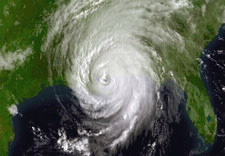 Satellite image of Hurricane Katrina. Click for larger image.