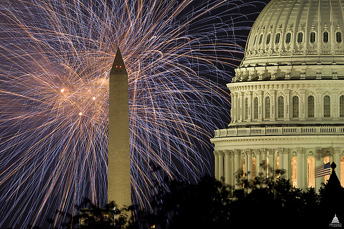 Image description: Fireworks explode near the U.S. Capitol on July 4.
Photo from the Architect of the Capitol