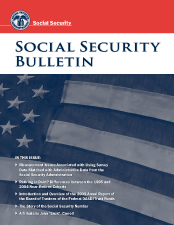 Social Security Bulletin cover