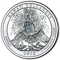 Twenty-Five-Cent Coin - Hawaii Volcanoes - reverse image