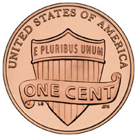 One Cent Coin - reverse image