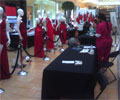 2010 Road Show - Blood pressure testing and a BMI station are set up for women who will attend The Heart Truth Road Show in Houston, TX.