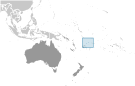 Location of Wallis and Futuna