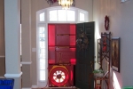 Blower door test during a home energy audit. Credit: Holtkamp Heating & A/C, Inc.