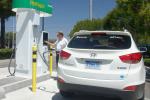 A customer fills up at a new Energy Department supported fuel cell hydrogen energy station in Fountain Valley, California. | Photo courtesy of Air Products and Chemicals.