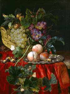 Image: Willem van Aelst, Still Life with Fruit, Nuts, Butterflies, and Other Insects on a Ledge, c. 1677, oil on canvas, Candy and Greg Fazakerley