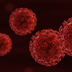 Illustration of HIV viruses.