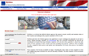 Screenshot of MySales site