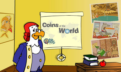 Peter shows his Coins of the World chart.